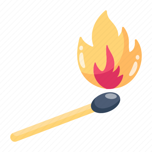 Match, matchstick, burning stick, flame stick, fire stick icon - Download on Iconfinder