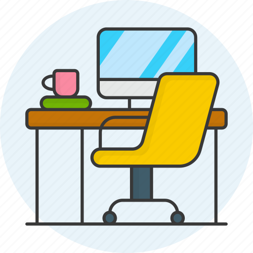 Home, office, home office, workplace, computer, table, chair icon - Download on Iconfinder