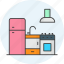 kitchen, cabinets, sink, cooker, furniture, fridge 