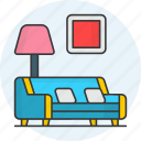 couch, living room, sofa, luxury, lamp, furniture