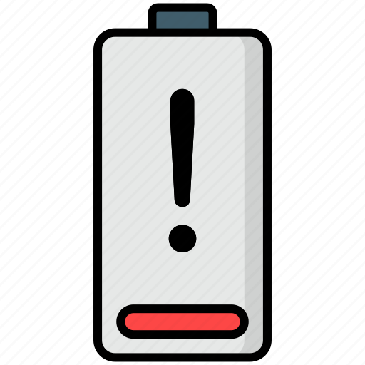 Low, battery, notification, low battery notification, alert, attention icon - Download on Iconfinder