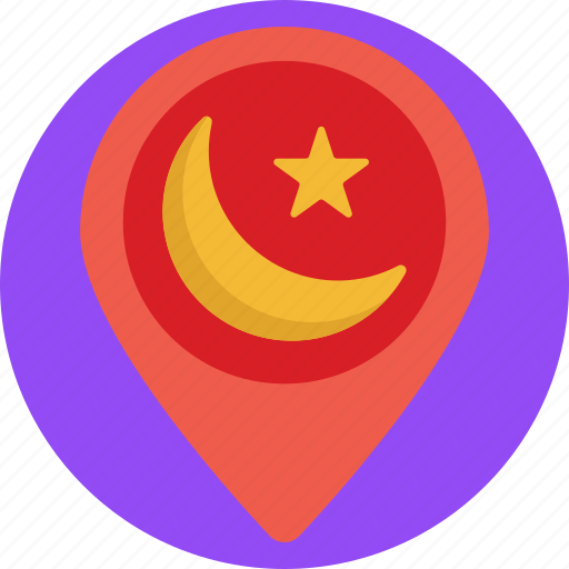 Ramadan, location, pin, navigation, map, gps, direction icon - Download on Iconfinder