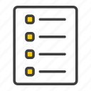 checklist, document, clipboard, menu, paper, file, task, report, business, check