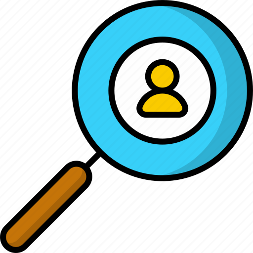 Find user, research, human resources, magnifier, profile, usability audit, employee icon - Download on Iconfinder