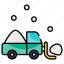 transportation, vehicle, snow, automobile, transport, winter, truck, snow loader, ice loader 