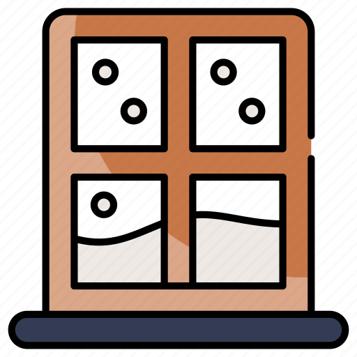 Winter window, window, snow, snowflake, winter, christmas, window frame icon - Download on Iconfinder