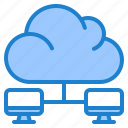 cloud, network, server, computer, database