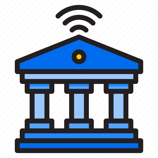 Bank, building, signal, financial, internet icon - Download on Iconfinder