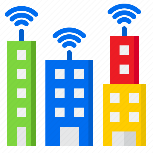 Smart, city, building, signal, technology icon - Download on Iconfinder