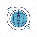 5g, cellular, cloud computing, color, global, network, worldwide 