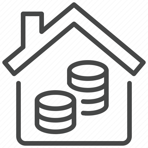 Mortgage, coin, home, house, loan icon - Download on Iconfinder