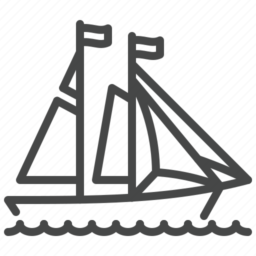Schooner, yacht, sailing, ship, vessel, sailboat icon - Download on Iconfinder
