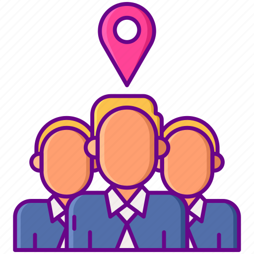 Demographics, group, location pin, team icon - Download on Iconfinder