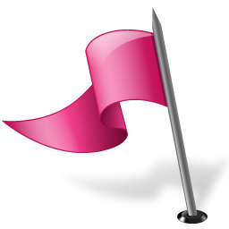 Flag, left, mapmarker, pink icon - Free download