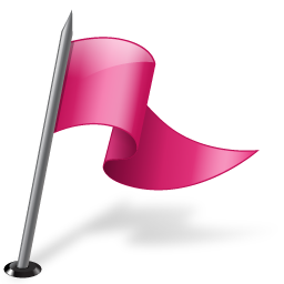Flag, mapmarker, pink, right icon - Free download
