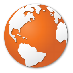 Browser, earth, global, globe, international, internet, orange icon - Free download