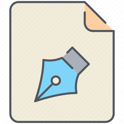 File, pen, draw, extension, filetype, format, write icon - Download on Iconfinder