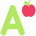 alphabet, letter, character, uppercase, a, apple