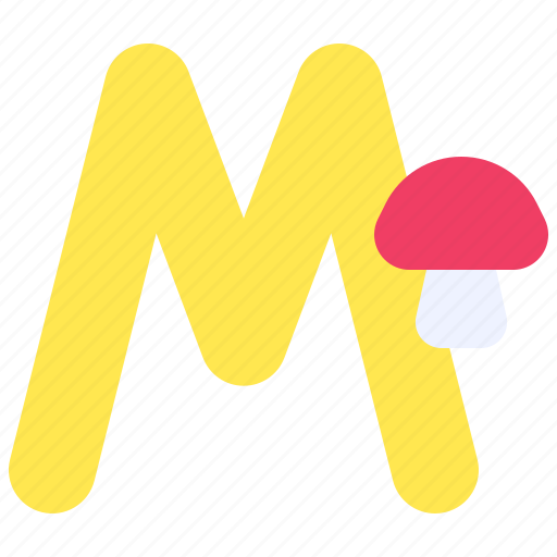 Alphabet, letter, character, uppercase, m, mushroom icon - Download on Iconfinder