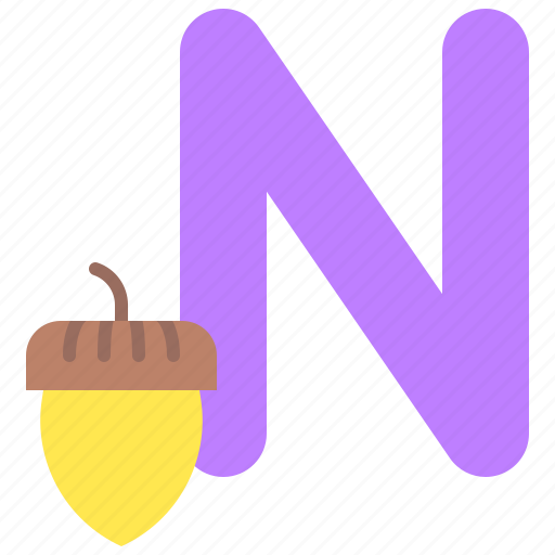 Alphabet, letter, character, uppercase, n, nut icon - Download on Iconfinder