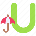 alphabet, letter, character, uppercase, u, umbrella