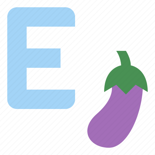 E, capital, letter, alphabet, eggplant icon - Download on Iconfinder