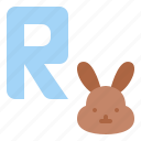 r, capital, letter, alphabet, rabbit