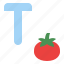 t, capital, letter, alphabet, tomato 