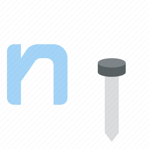 N, lowercase, nail, letter, alphabet icon - Download on Iconfinder
