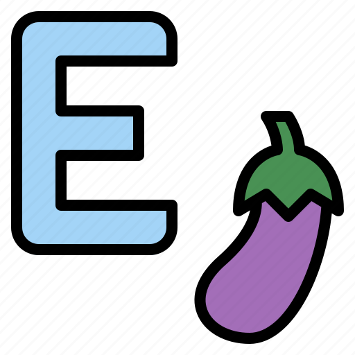 E, capital, letter, alphabet, eggplant icon - Download on Iconfinder