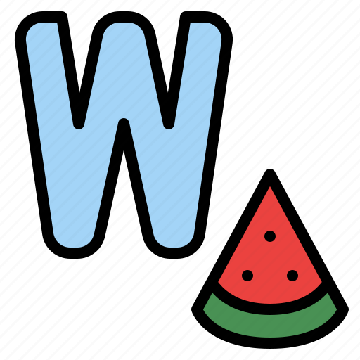 W, capital, letter, alphabet, watermelon icon - Download on Iconfinder