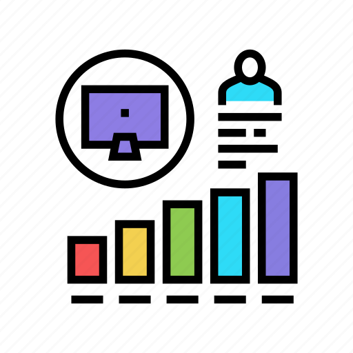 About, growing, me, worker, presentation, indicators icon - Download on Iconfinder