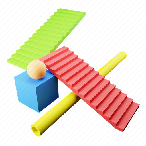Stair, sphere, abstract, element, object, layout, figure 3D illustration - Download on Iconfinder