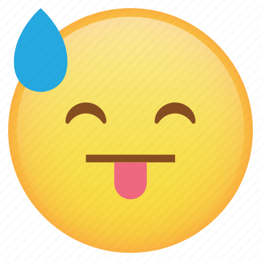 Drop, emoji, emoticon, smiley, sweat, tongue, weird icon - Download on Iconfinder