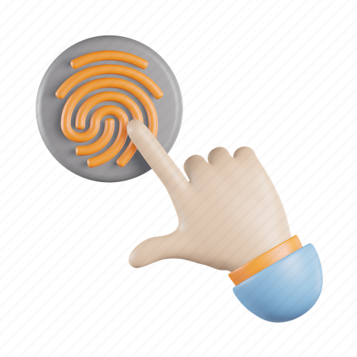 Fingerprint, security, protection, biometric, finger, identity, secure 3D illustration - Download on Iconfinder