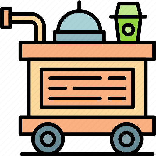 Food, trolley, airplane, carry, drink, service, snack icon - Download on Iconfinder