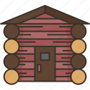 cabin, cottage, log, residential, rural