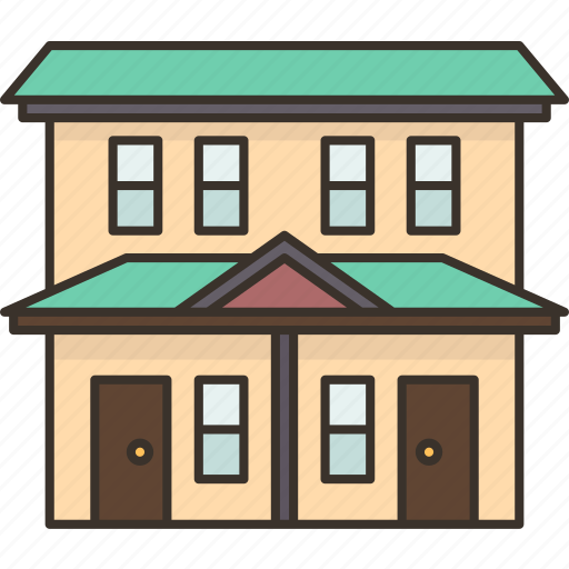 Duplex, home, villa, estate, residential icon - Download on Iconfinder