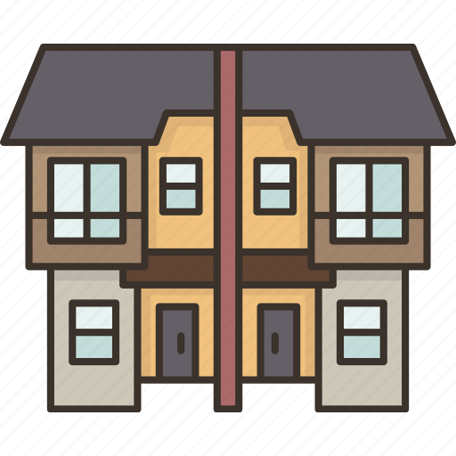 Twin, house, home, estate, village icon - Download on Iconfinder