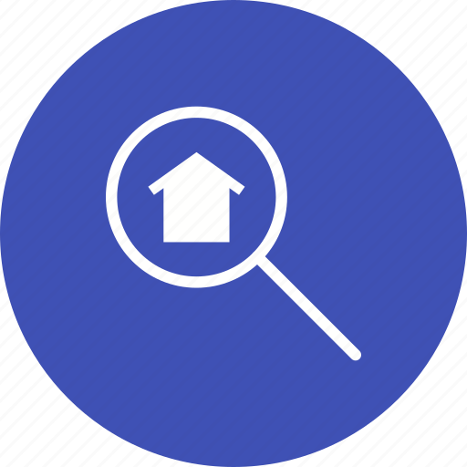 Estate, home, house, magnifying, real, residential, search icon - Download on Iconfinder