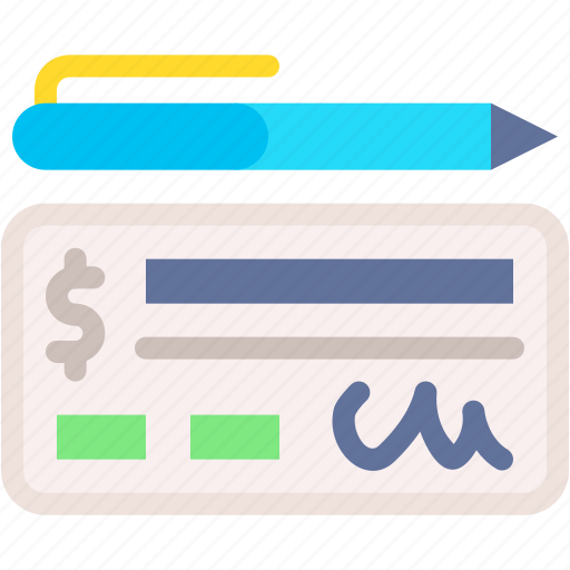Cheque, bank, check, business, financial, writing, tool icon - Download on Iconfinder