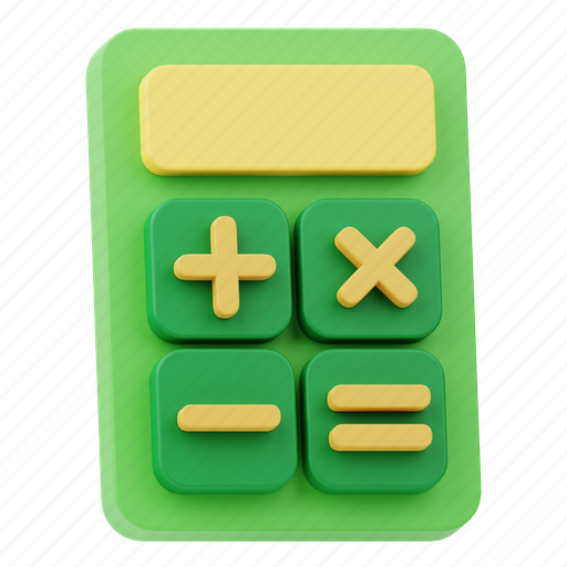 Calculator, accounting, finance, education, math, calc, mathematics 3D illustration - Download on Iconfinder