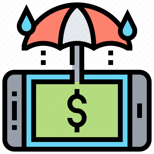 Financial, protect, protection, smartphone, umbrella icon - Download on Iconfinder