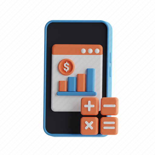 Mobile app, smartphone, statistic, analytics, browser 3D illustration - Download on Iconfinder