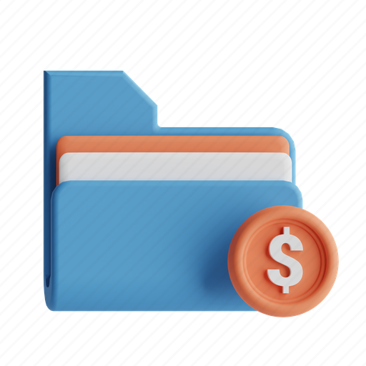 Folder, financial, data storage, archive 3D illustration - Download on Iconfinder