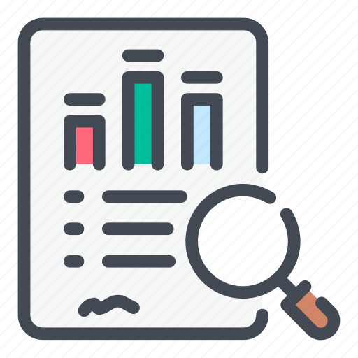 Statistics, report, finance, chart, search, find, magnifier icon - Download on Iconfinder