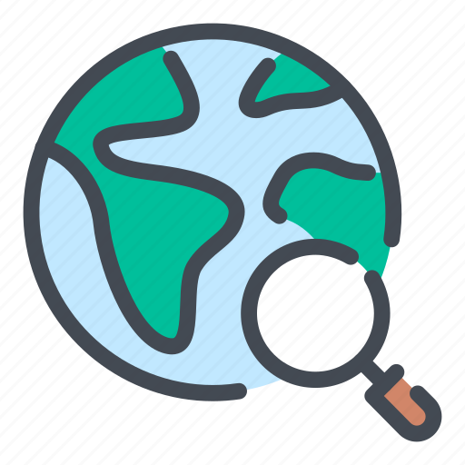Globe, world, search, find, magnifier icon - Download on Iconfinder