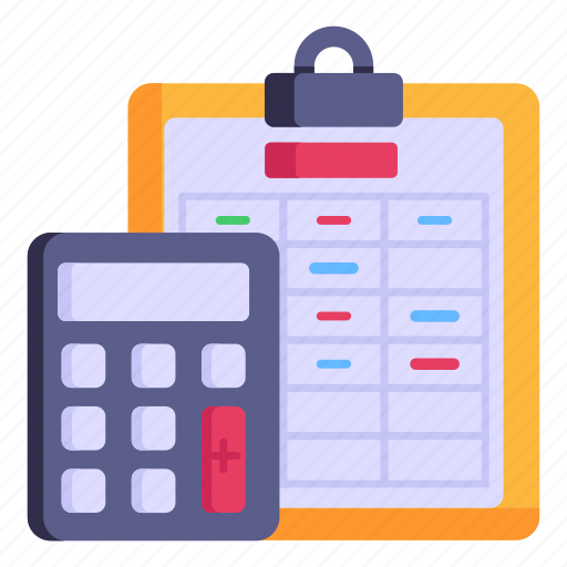 Budget calculation, tax calculation, business calculation, accounts worksheet, business report icon - Download on Iconfinder