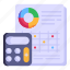 accounting report, calculation sheet, accounts worksheet, business calculation, calculation report 