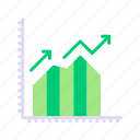 financial graph growth, increase, profit, positive growth, graph, chart, stocks, infographic